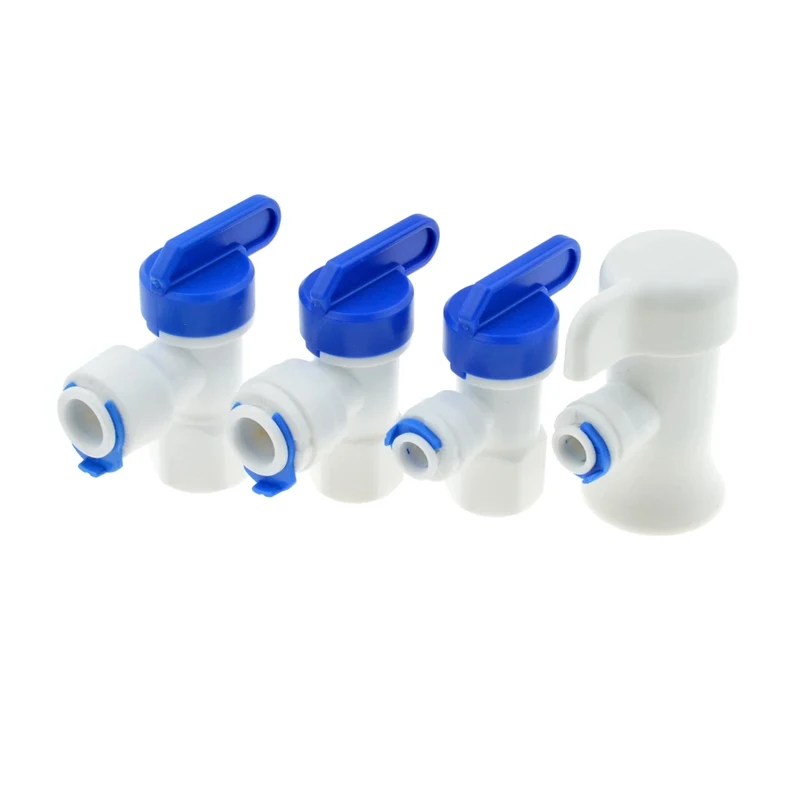 RO المياه مستقيم البلاستيك الكرة صمام 1/4 "3/8" OD خرطوم الاتصال السريع 1/4 "3/8" ذكر 1/2 "أنثى Reveser التناضح حوض السمك المناسب