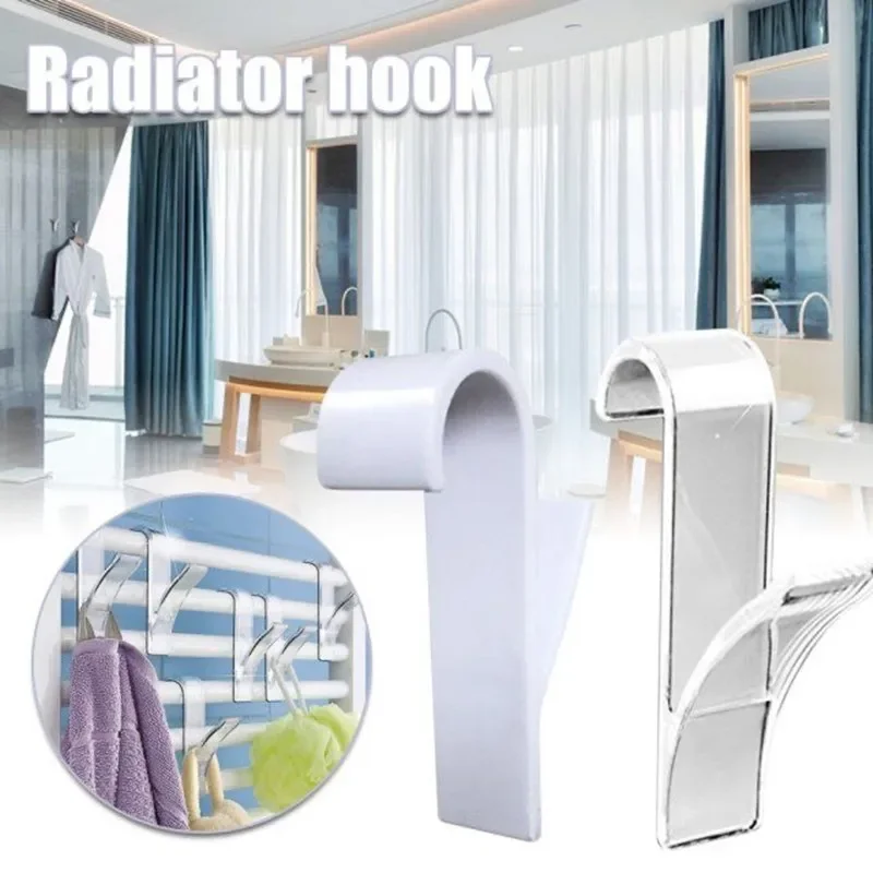 

3-4pcs Kitchen Bathroom Storage hangers for Heated Towel Radiator Rail, Scarf Clothes towel Hanger Hook for Bathroom Organizer