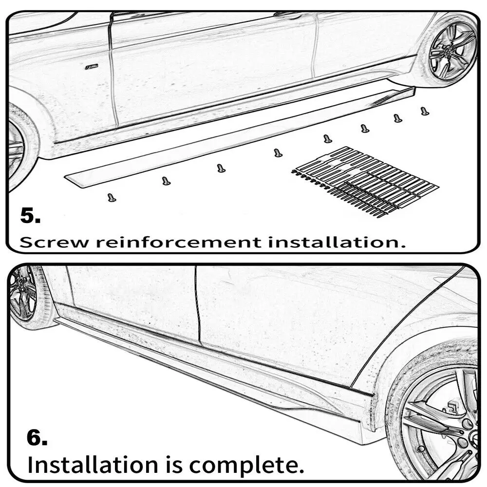 78.7in 2M Side Skirt Universal For VW Golf MK5 MK6 MK7 Extension Kit Splitters Apron Splitter Winglet Car Accessories