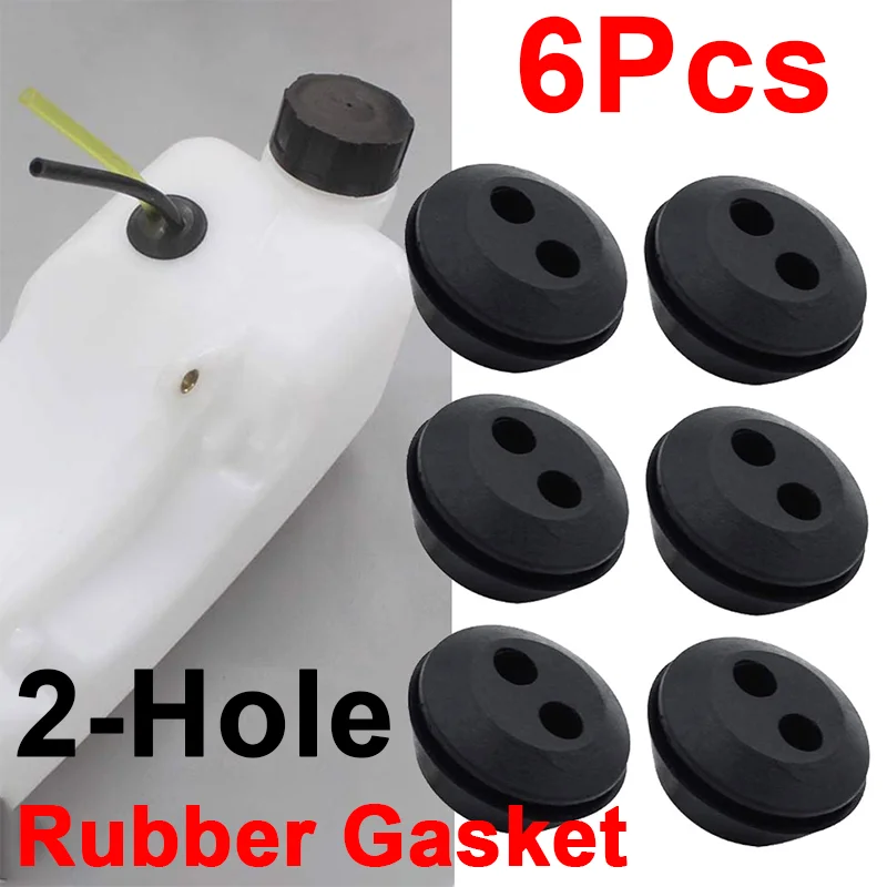 

6Pcs Rubber Grommets 2 Holes Fuel Tank Seal Grommet Lawn Mower Fuel Line Hose Accessories For Hedge Trimmer Brush Cutters