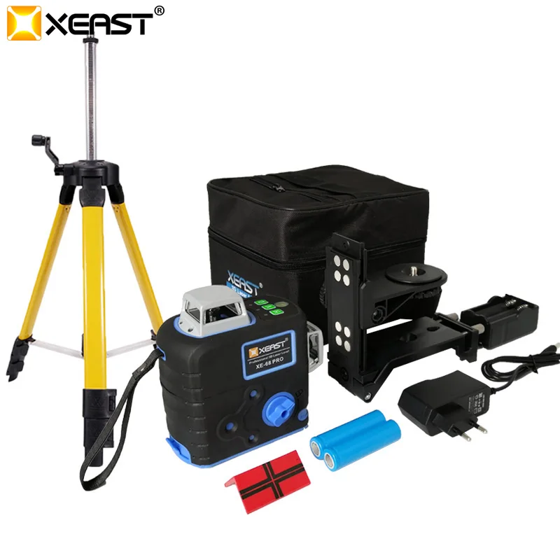 2021 XEAST XE-68G Pro set 4 3D GREEN Laser Levels 12 Lines Cross Level with Tilt Function