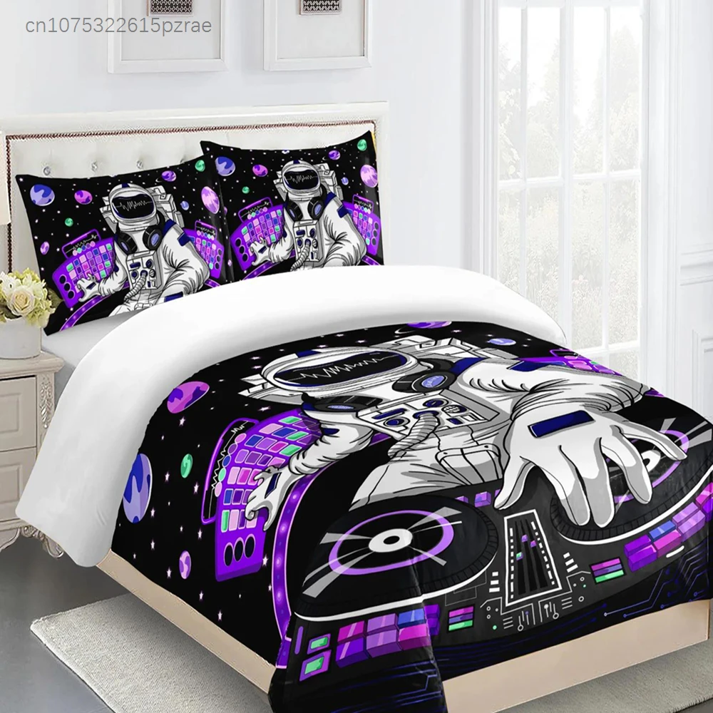 Bedding Set Astronaut Printed Pattern Duvet Cover Kids Adult Bed Set Room Decor Individual Pillowcase, Duvet Cover Or Set