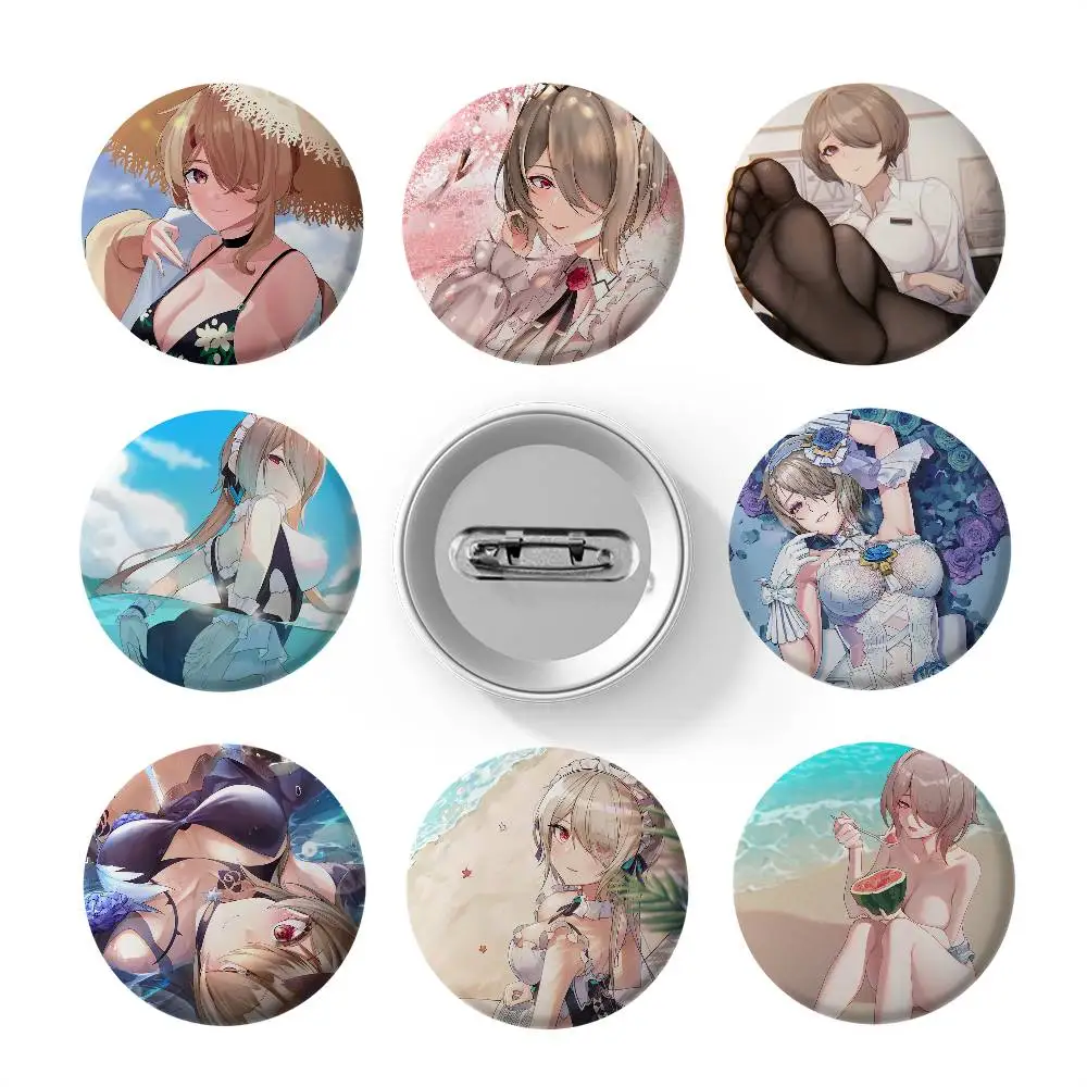 

Rita Rossweisse Honkai Impact Badges Round Exquisite Badge Brooches Creative Pins For Clothes Hat Backpack Gift Accessories
