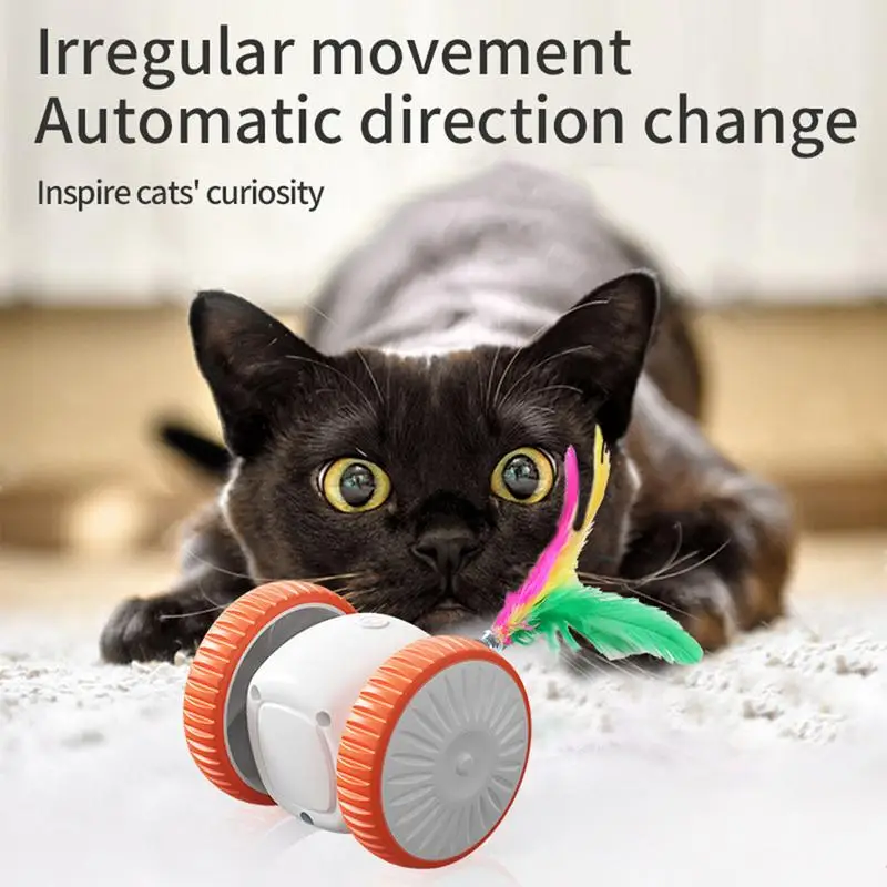 Electric Cat Toy Cat Motion-activated Intelligent Game With Feathers Moving Simulation Kitten Toy For Exercise Training Daily