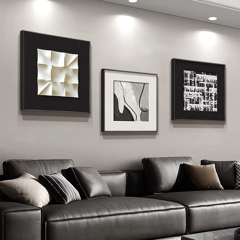 

Современный матовый роскошный итальянский абстрактный черно-белый настенный декор для гостиной, декоративная картина для зоны у дивана