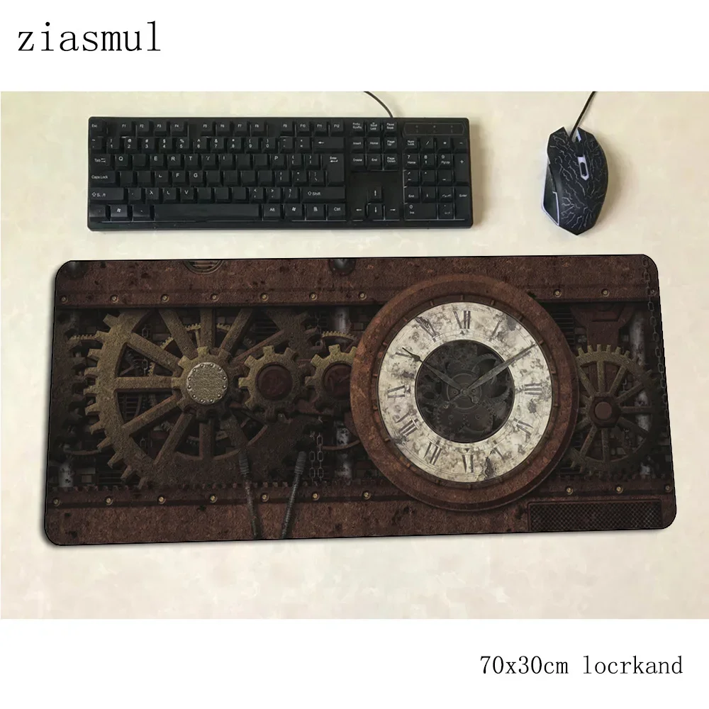 Clock mouse pad gamer esports 70x30cm gaming mousepad pc notbook desk mat locked edge padmouse game gamer mats gamepad