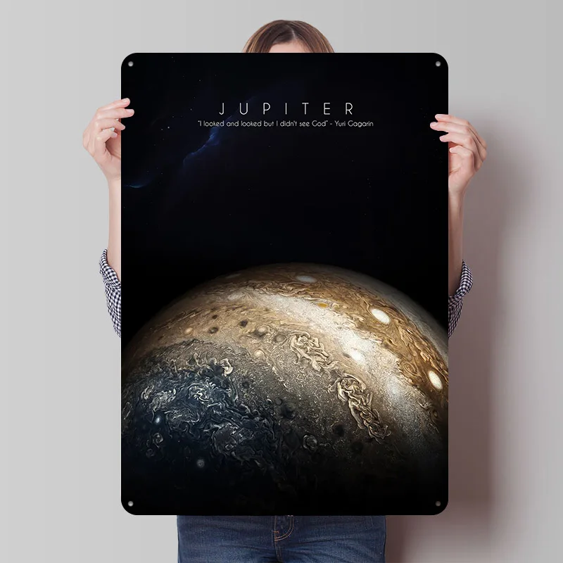 كوكب المشتري المعادن المشارك القصدير علامات مكتب ديكور علامة معدنية مخصصة ل جدار الفن الديكور الملصقات على ديكورات الحائط غرفة الرجعية