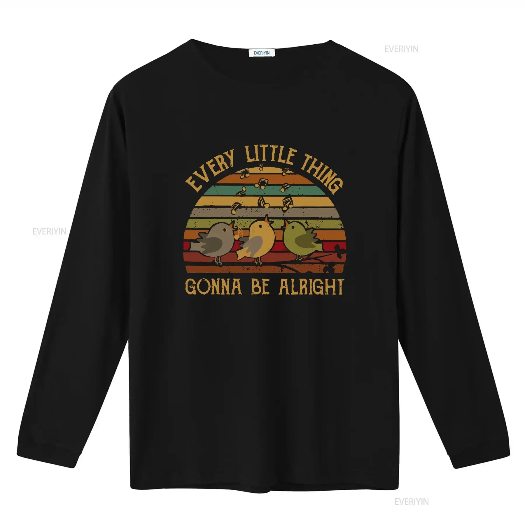 كل شيء صغير سيكون على حق الطيور الغناء تي شيرت ثلاثة لمحبي الطيور الرجال والنساء خمر غسلها لينة قليلا