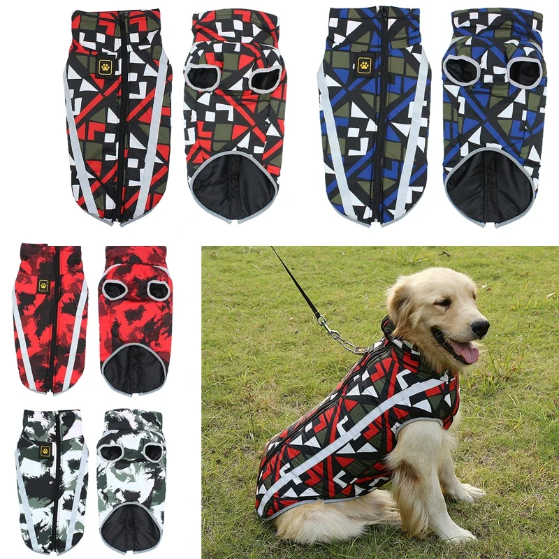 Warm Dog Clothes Winter Coat Waterproof Pet Padded Vest Zipper Jacket For Small Medium Large Dogs Pug Chihuahua Ropa Para Perros