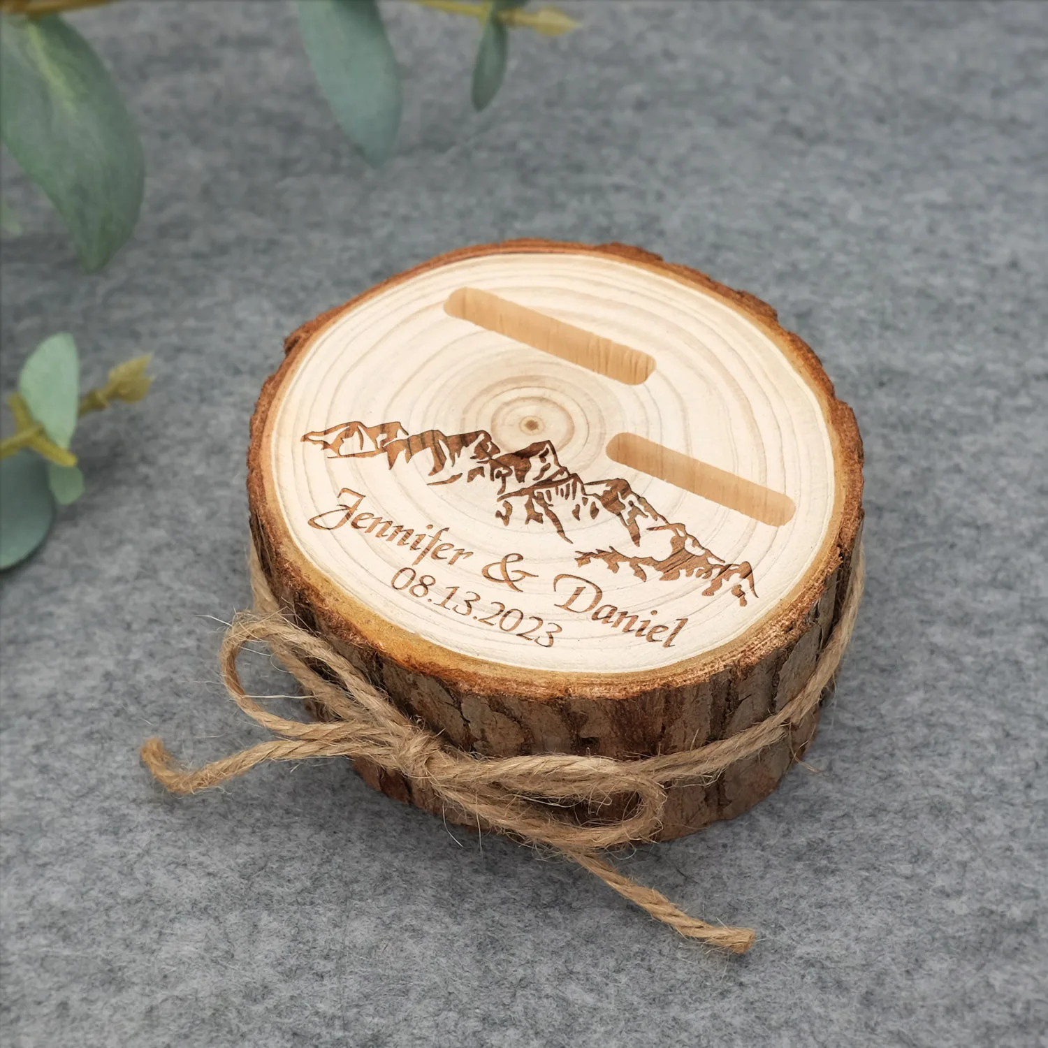 Custom Wedding Ring Box Personalized Wooden Wedding Rings Box Rustic Wedding Box Engagement Ring Holder Proposal Ring Pillow