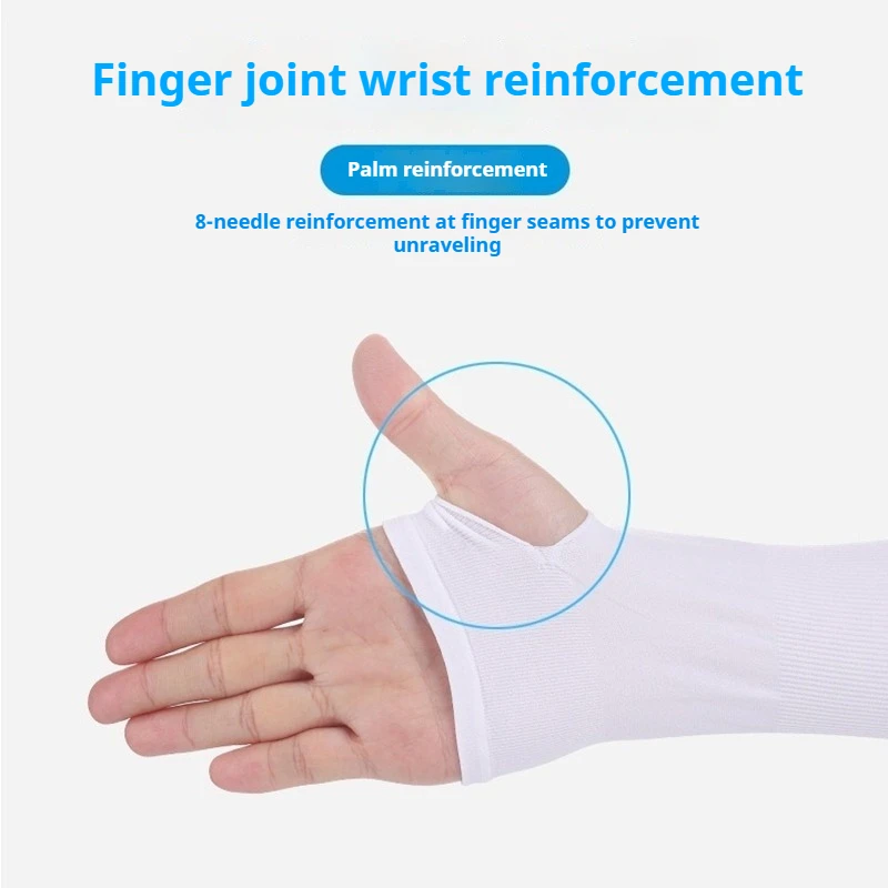 زوجان من أكمام الذراع المصنوعة من الحرير الجليدي للشمس للجنسين في الصيف للحماية من الشمس مناسبة للركوب في الهواء الطلق والقيادة وصيد الأسماك #4