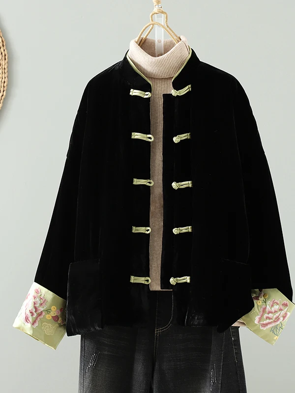 معطف نسائي صيني مخملي وردي شتوي مبطن بالقطن سترة فضفاضة تناسب طويلة Sve ملابس قطنية مناسبة للتنقل
