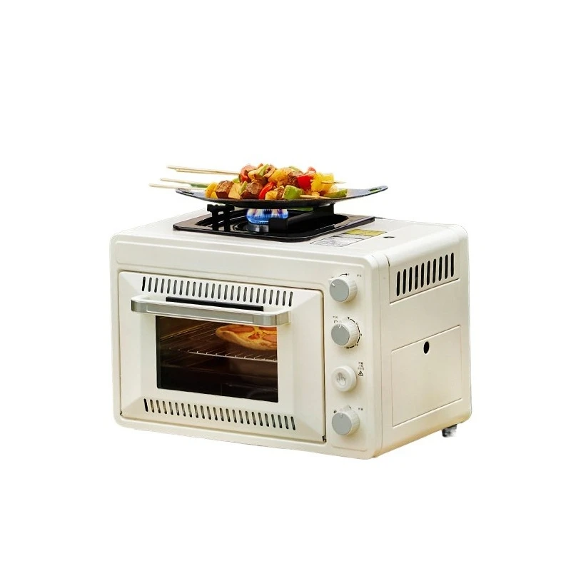 Portable Gas Camping Oven 2-in-1 - Outdoor BBQ Grill Stove with Timer, Windproof & Adjustable Flame for Picnic