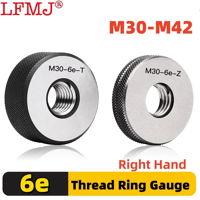 1SET(1*GO+1*NOGO) 6e M30-M42  Standard Metric Fine Tooth Thread Ring Gauge  Measure Tool M30M33M34M35M36M39M40M42