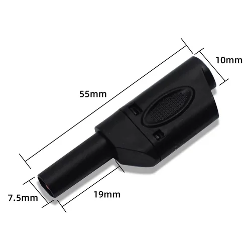 Imagen 2 del producto 20 piezas/4mm negro rojo macho funda retráctil apilable conector Banana cubierto totalmente aislado cable de seguridad conector de soldadura