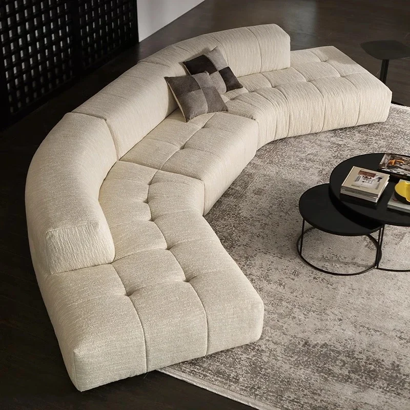 Retro style/milk husband combination fabric sofa, curved corner sofa