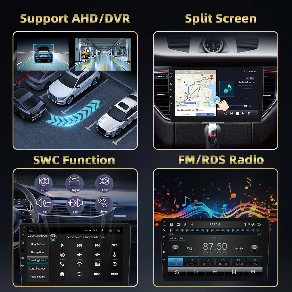Podofo Radio para Auto 8 Núcleos 8+128G 4G para Opel Corsa 2015/Opel Adam 2013-2016 Autoradio WIFI GPS Navegación DAB AM FM RDS Carplay Android Auto Reproductor Multimedia 5