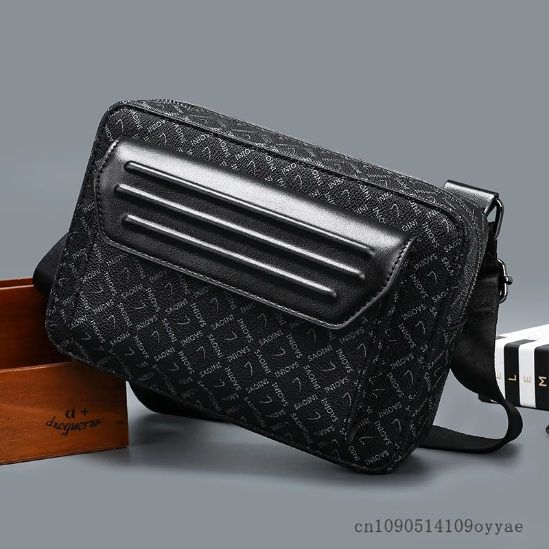 

Мужская сумка в деловом стиле, высококачественная, из искусственной кожи с принтом, многофункциональная, на плечо, для повседневного использования.