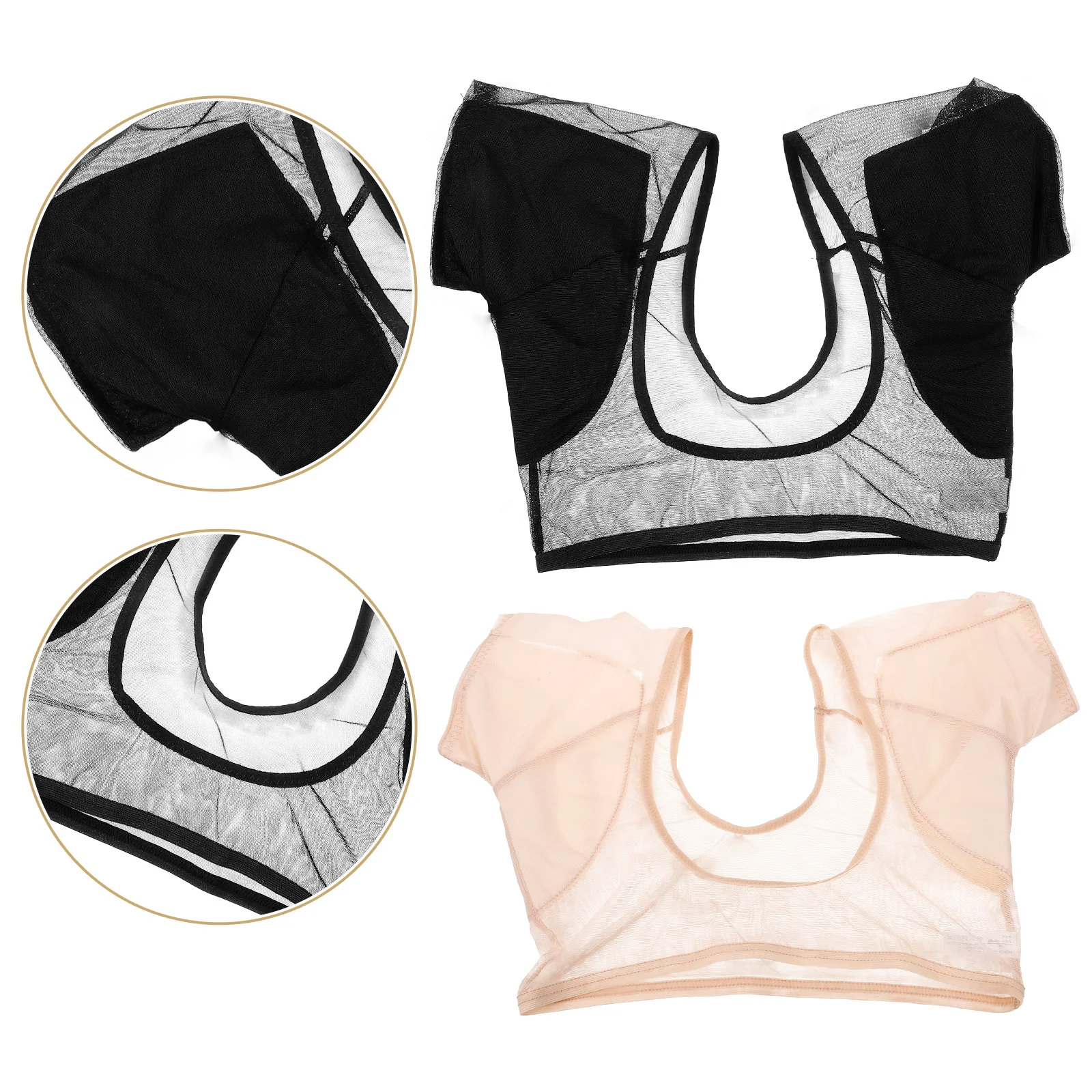 

2pcs Underarm Women Armpit Pads Chinlon Sweat Proof Vest Breathable Summer Underarm Sweat Short Vest Workout Running
