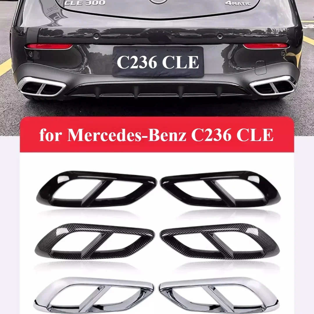 

For Mercedes-Benz CLE C236 CLE260 CLE300G Rear Exhaust Trim Tailpipe Cover with Spoiler Fin Bright Strip Modification Accessorie