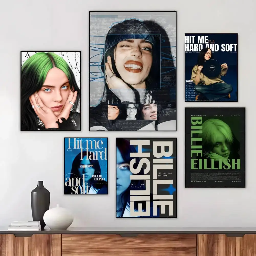 Singer B-billieS Poster Wall Art Printed Decor Sticker Stylish Home Gift for Living Room Bedroom Corridor Cafe