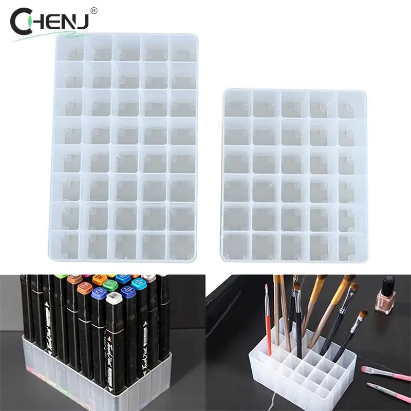 30/40 Slots Marker Pen Storage Holder Brush Pencil Rack Table Stand Stationery Office Accessories Organizer Multifunction Tool