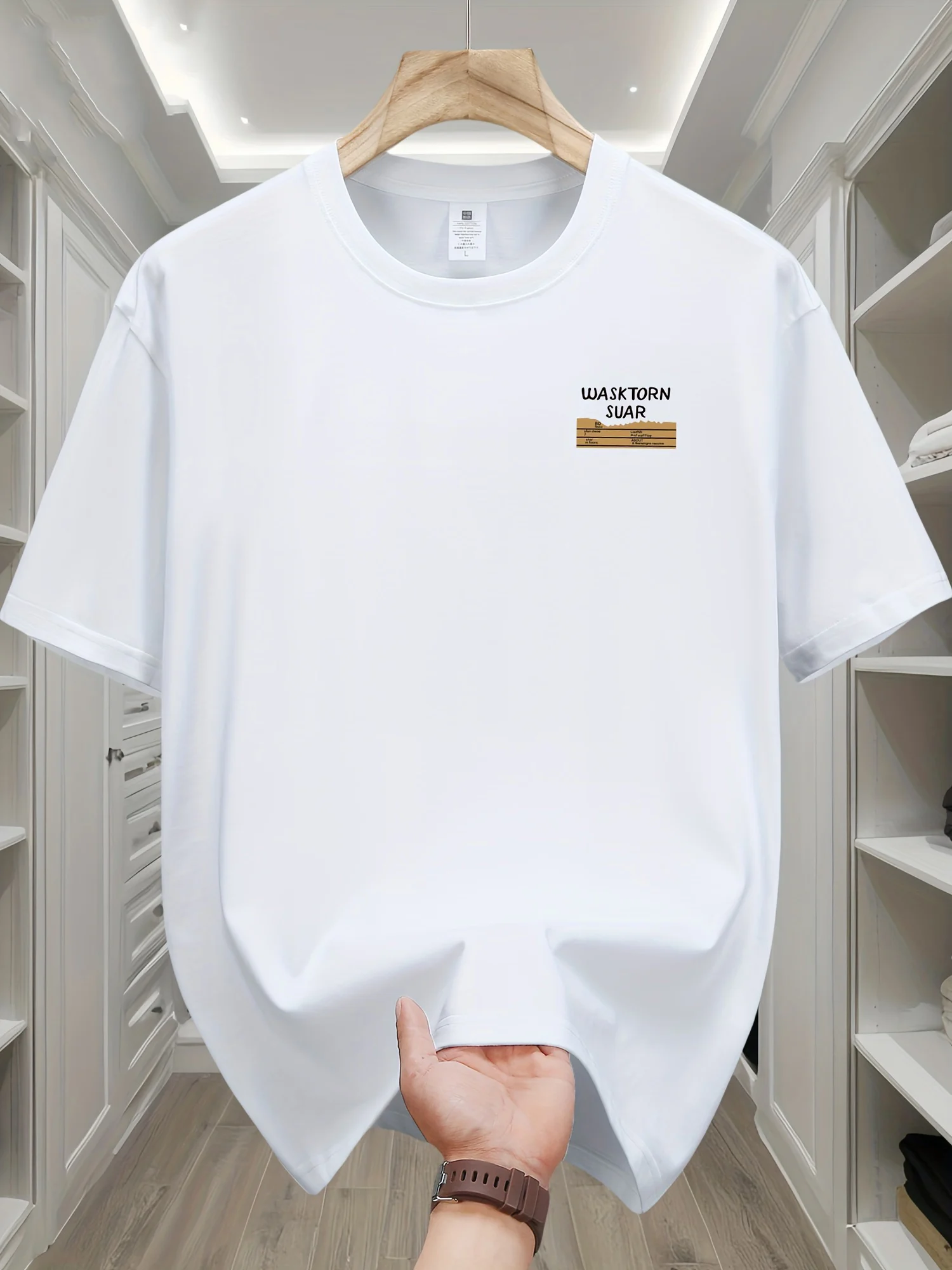100% Pure Cotton Men's Loose T-Shirt Breathable Short-Sleeved Round Neck Minimalist Solid Color Multi-Color Optional