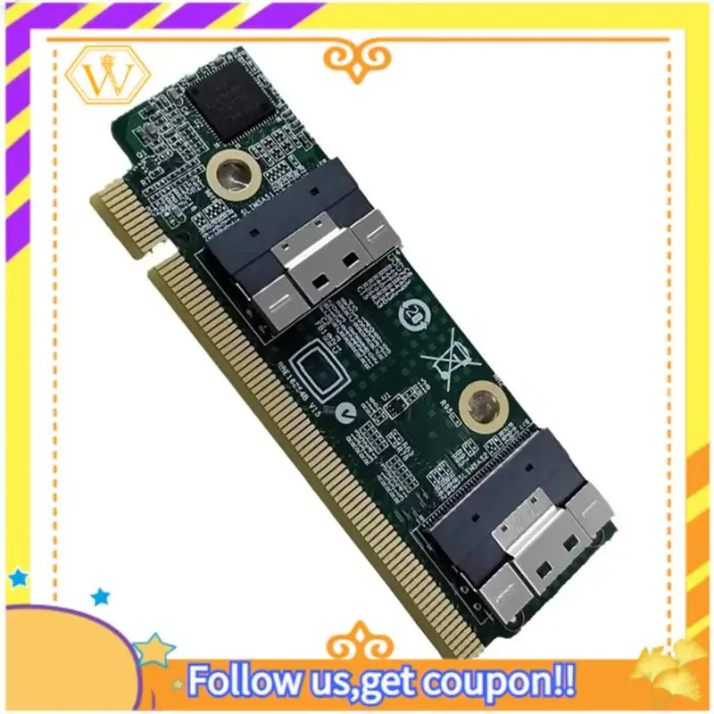 Latest-SFF-8654 Extension Card To Pcie X16 Converters Supports SFF-8654 To Pcie Interfaces Convert Card Adapters For 1U Server