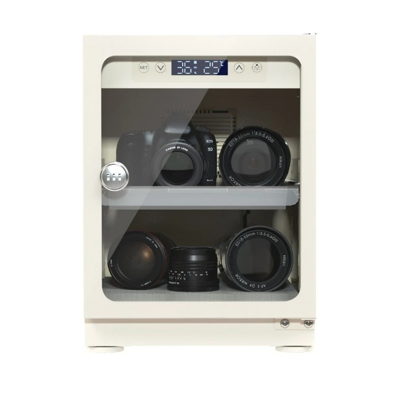 White Electronic Dry Cabinet 30L 40L 50L Anti‑Moisture Storage Box For DSLR Camera Lens Home Office Anti‑Mildew Storage
