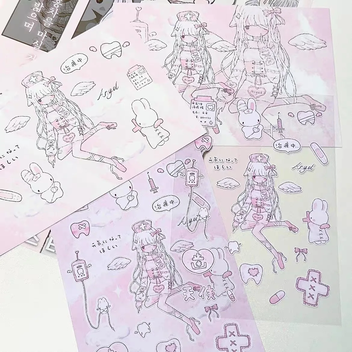 Ангел двухцветные наклейки