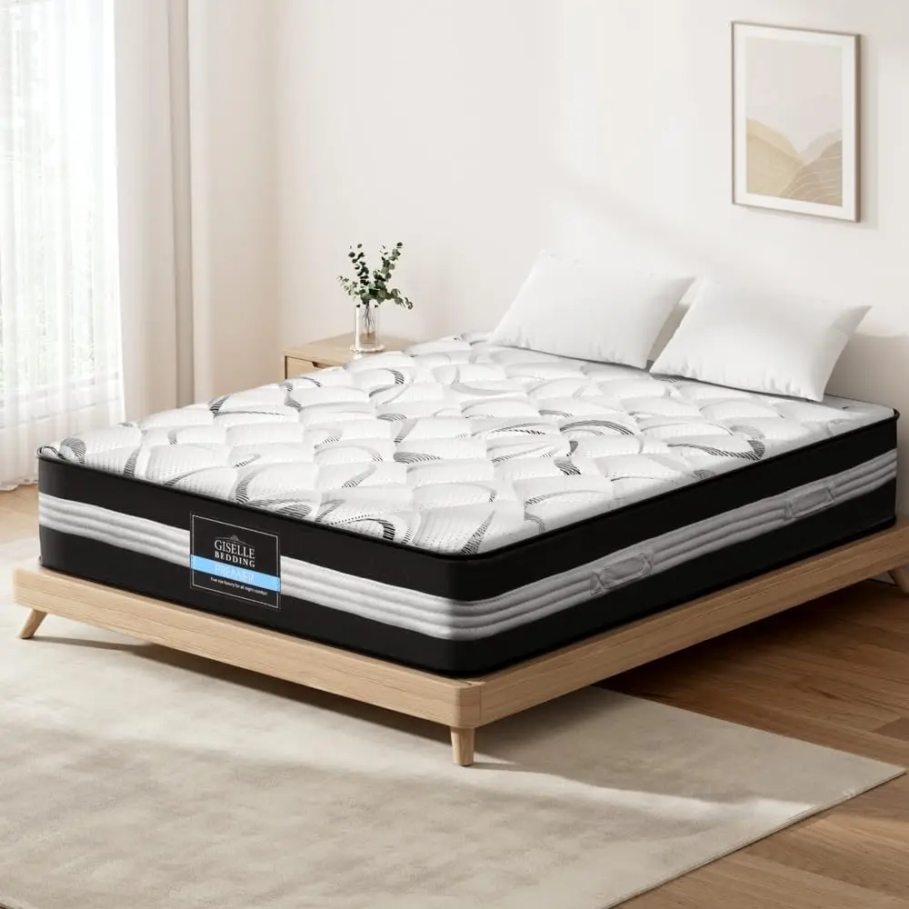 Ropa de cama Colchón Queen Colchones de espuma de 30 cm de espesor, con sistema de resortes de bolsillo de 5 zonas y tapa europea transpirable, 5 años de garantía