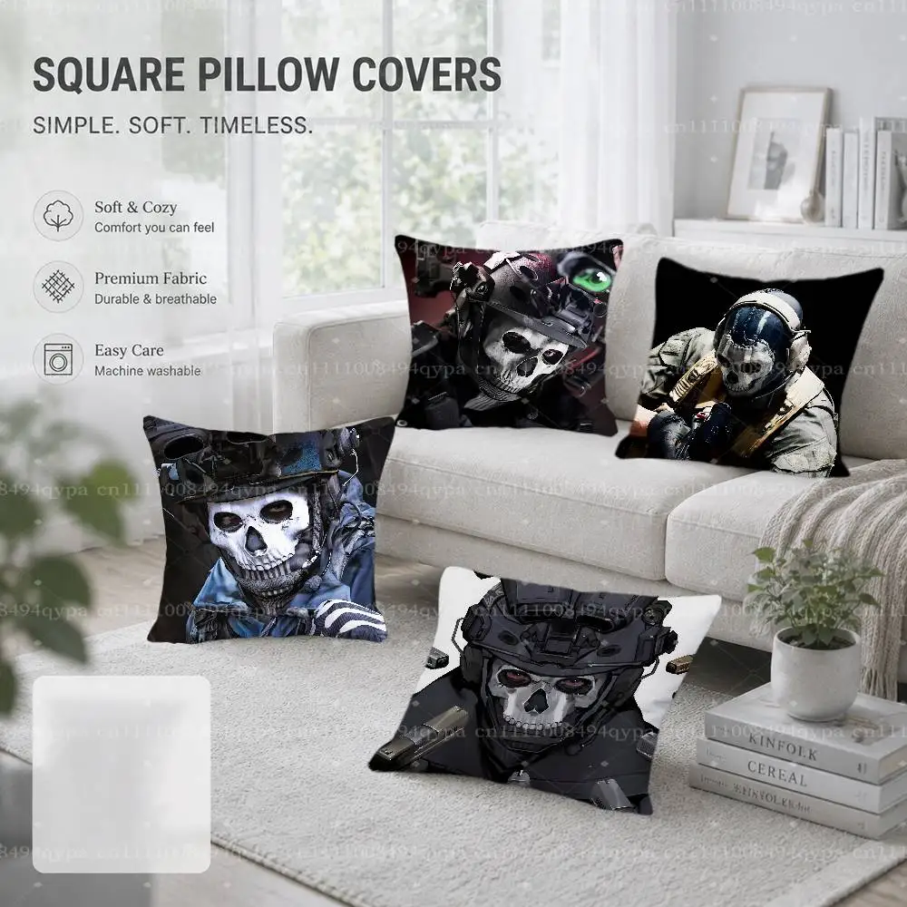 C-Cod Simon Ghost Riley Throw Pillow Cushion Cases Kawaii Decorative Living Room Decor Soft Decorative Pillows