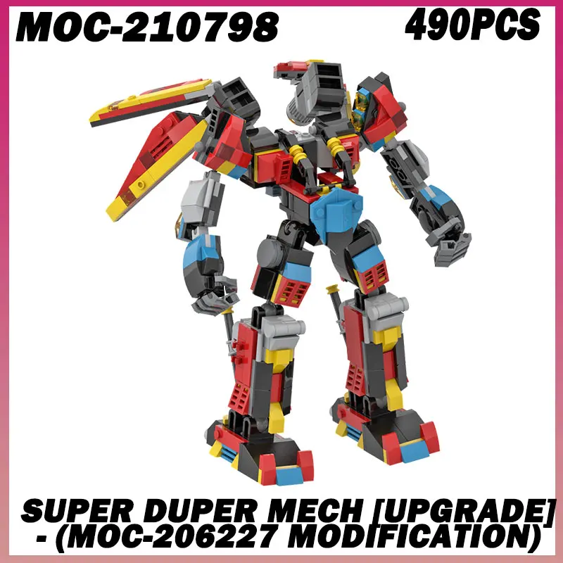 

490 шт. MOC- 210798 Super Duper Mech [Обновление] MOC Блоки Пластиковые игрушки Супер Броня Робот Строительные кирпичи Модель Фигурки