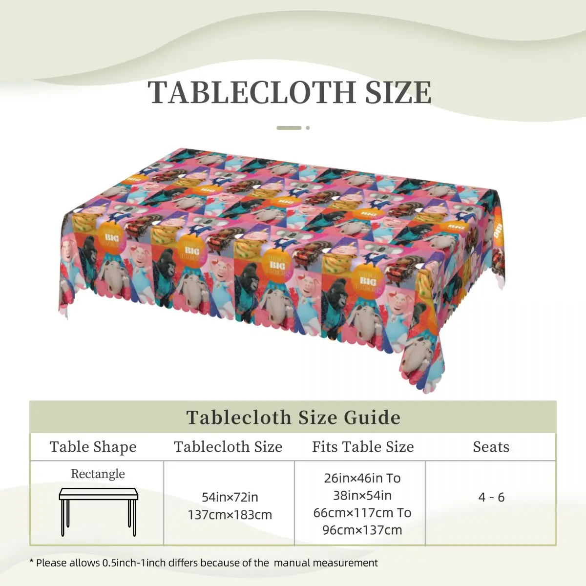Sing Customized Rectangular Tablecloth Waterproof Table Cover for Dining Events Table Cloth