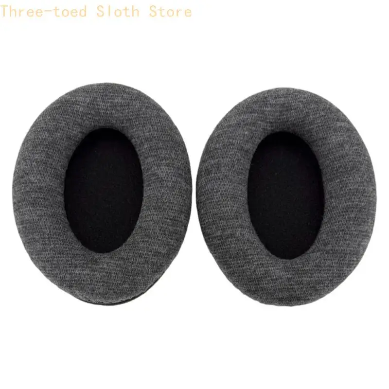 Daily Wear Kopfhörerkissen-Paar für HD598 HD599 HD515 HD558 HD595 PC360, graue Stoffbezüge für Büro, Studium, Reisen und E74A – Detail 5