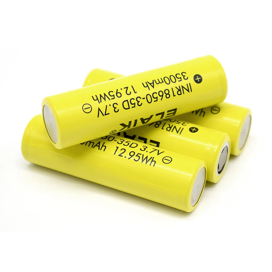 Elaik 3.7V 3500mAh 18650ชาร์จไฟได้แบตเตอรี่ลิเธียมความต้านทานภายในขนาดเล็กกระแสไฟ20A 35D-flat