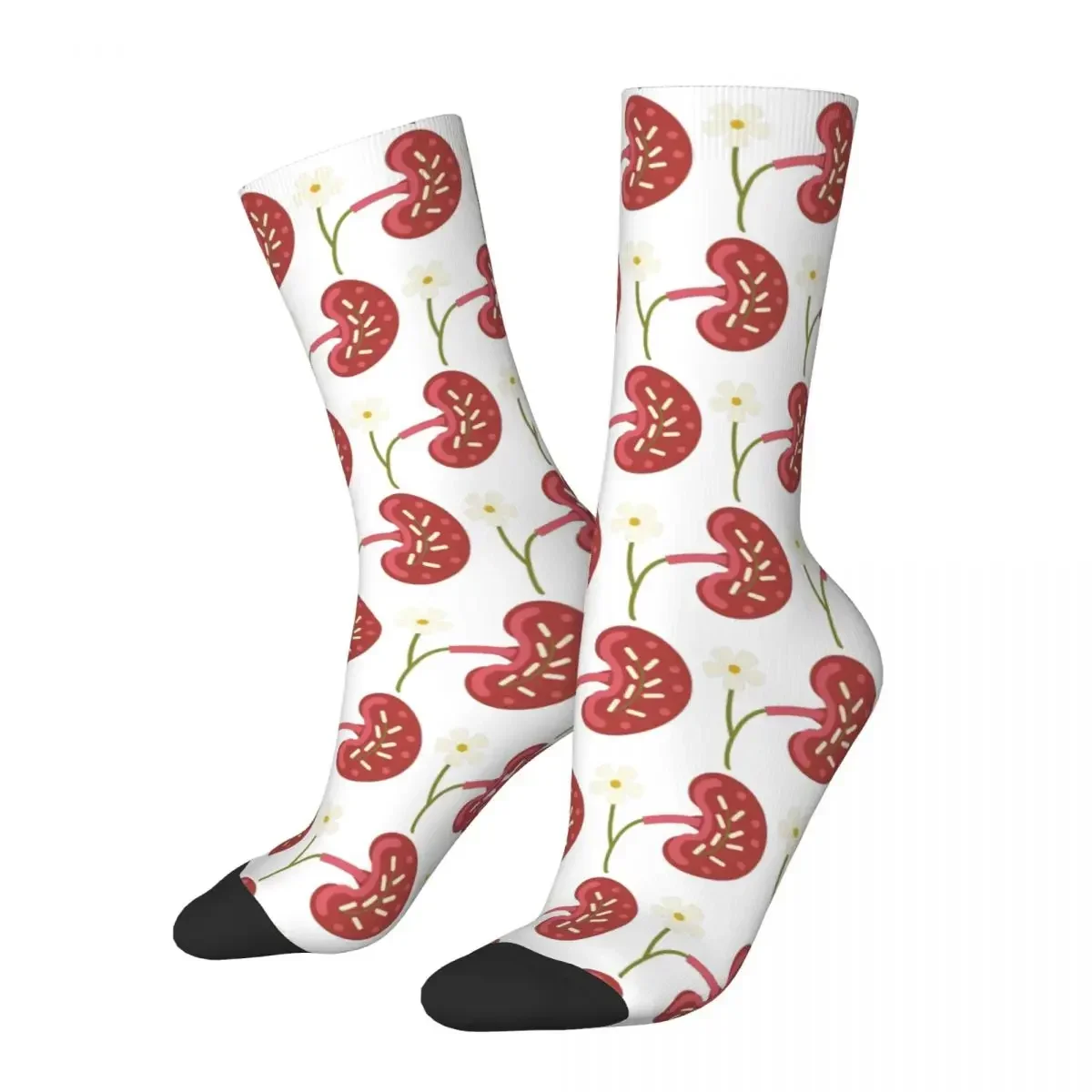 Flower Kidney Socks Harajuku Super Soft Stockings All Season Long Socks Accessories for Unisex Gifts