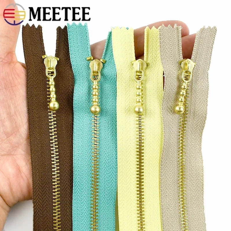 5/10/20Pcs Meetee 3# 12-40cm Close-end Zip Metal Zipper Clothes Auto Lock Zippers Jeans Pocket Zips Repair Tailor DIY Accessory