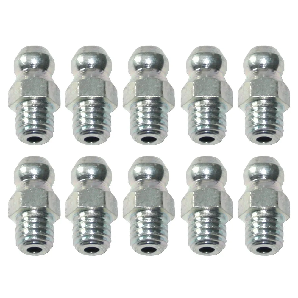 Galvanized Iron M6 Oil Nipples 10Pcs for Lathes and Industrial Equipment Compatible with Standard Lubrication Tools