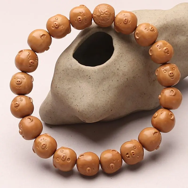 Monkey Peach Pit Carved Cute Fun Crafts Lucky Beads Birthday Bracelet