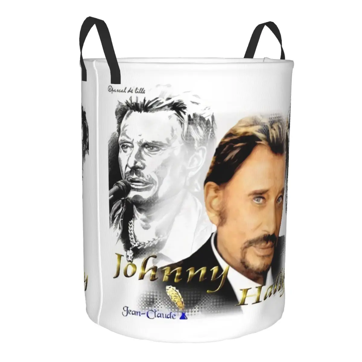 Customized Rock Johnny Hallyday Laundry Hamper Large Storage Basket French Singer Girls Boys Toy Organizer