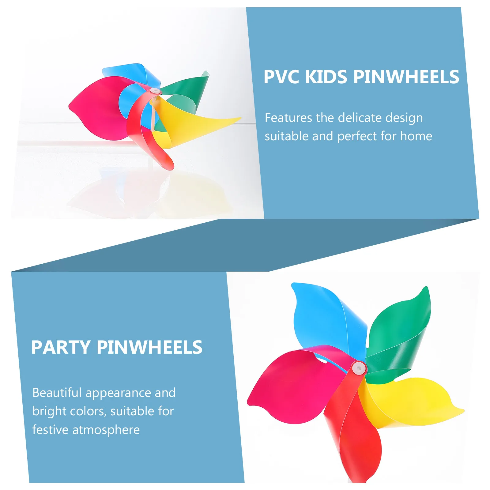 

10Pcs Colorful Windmills Weather Resistant Decorative Pinwheels for Outdoor Garden Patio Lawn Party Decoration Rainbow