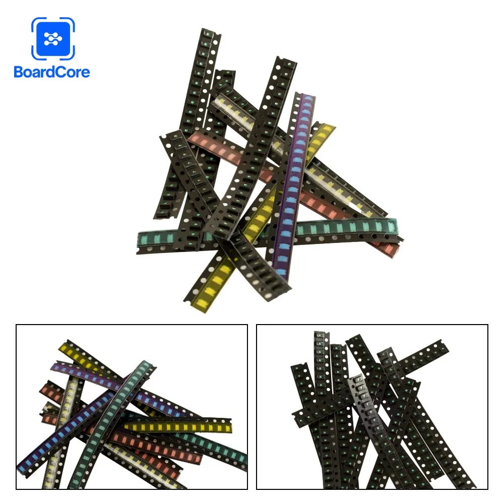 100PCS 1206 Diode SMD LED Diode Set Light Emitting Diode Assorted Kit for DIY Lighting Red White Yellow Green Blue
