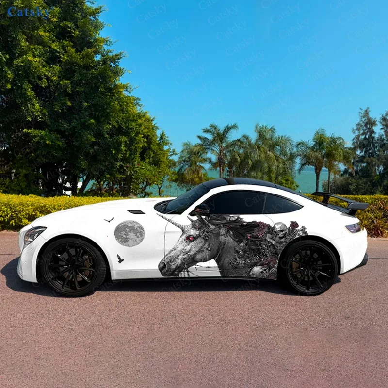 

Unicorn Skeleton Legion Car Side Sticker Decor, PVC Waterproof Scratch Resistant Decal, Car Protection, Auto Accessories Gift