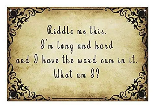 

Jesiceny New Tin Sign Not So Dirty Riddles - Dirty Cucumber Funny Brushed Aluminum Metal Sign Wall Decoration 8x12 INCH