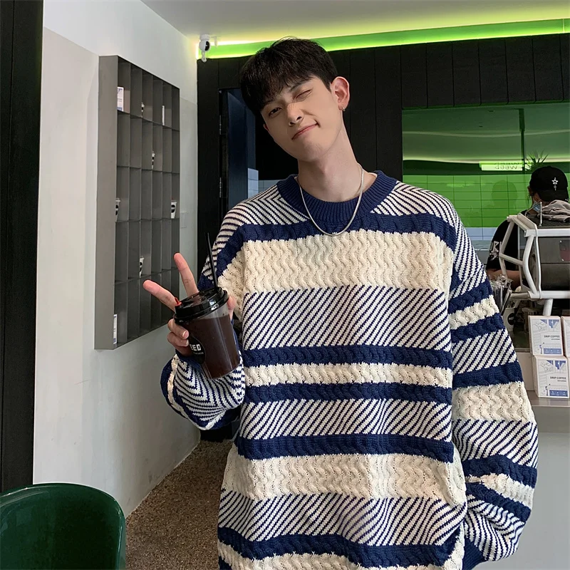 Suéter sex de Malha trada com Corte Solto, Decote Redondo, Estilo Casual de Rua, Versátil para Jovens