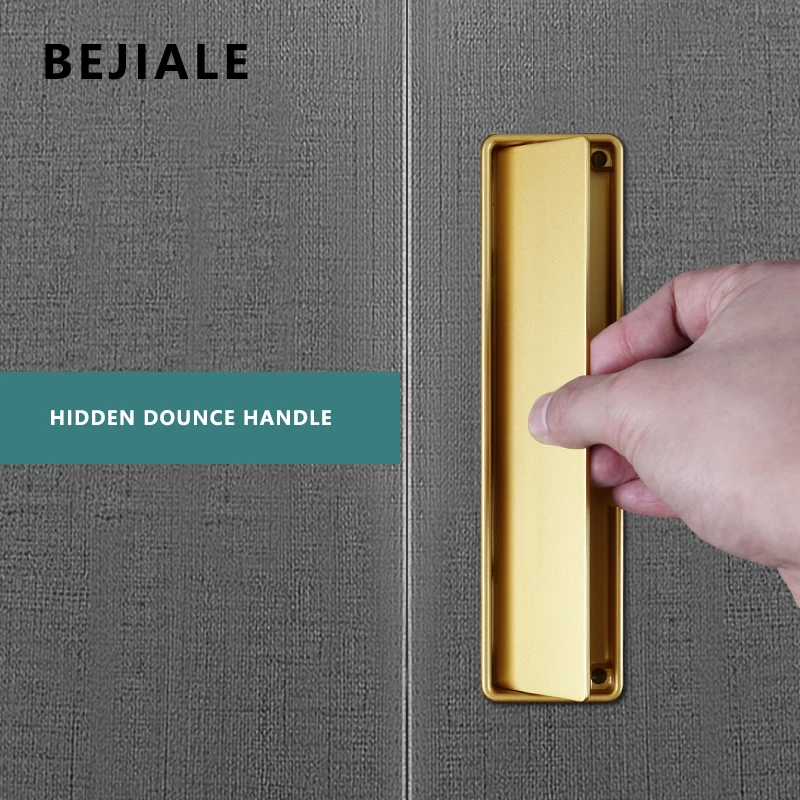 

Embedded Hidden Bounce Handle Sliding Door Cupboard Door Handle Closet Drawer Tatami Golden Cabinet Invisible Handle