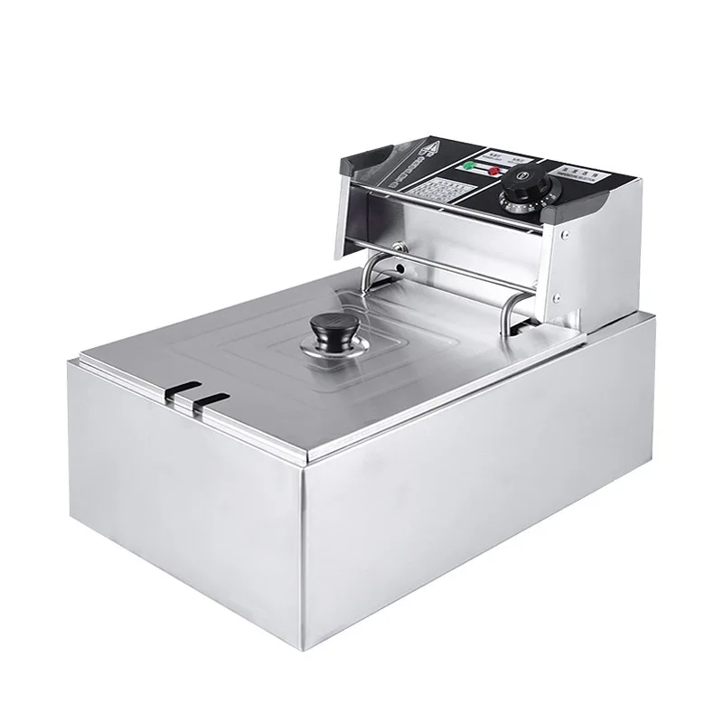 Freidora comercial, freidora eléctrica de un solo cilindro, estufa de pollo frito, freidora eléctrica doméstica MS-81