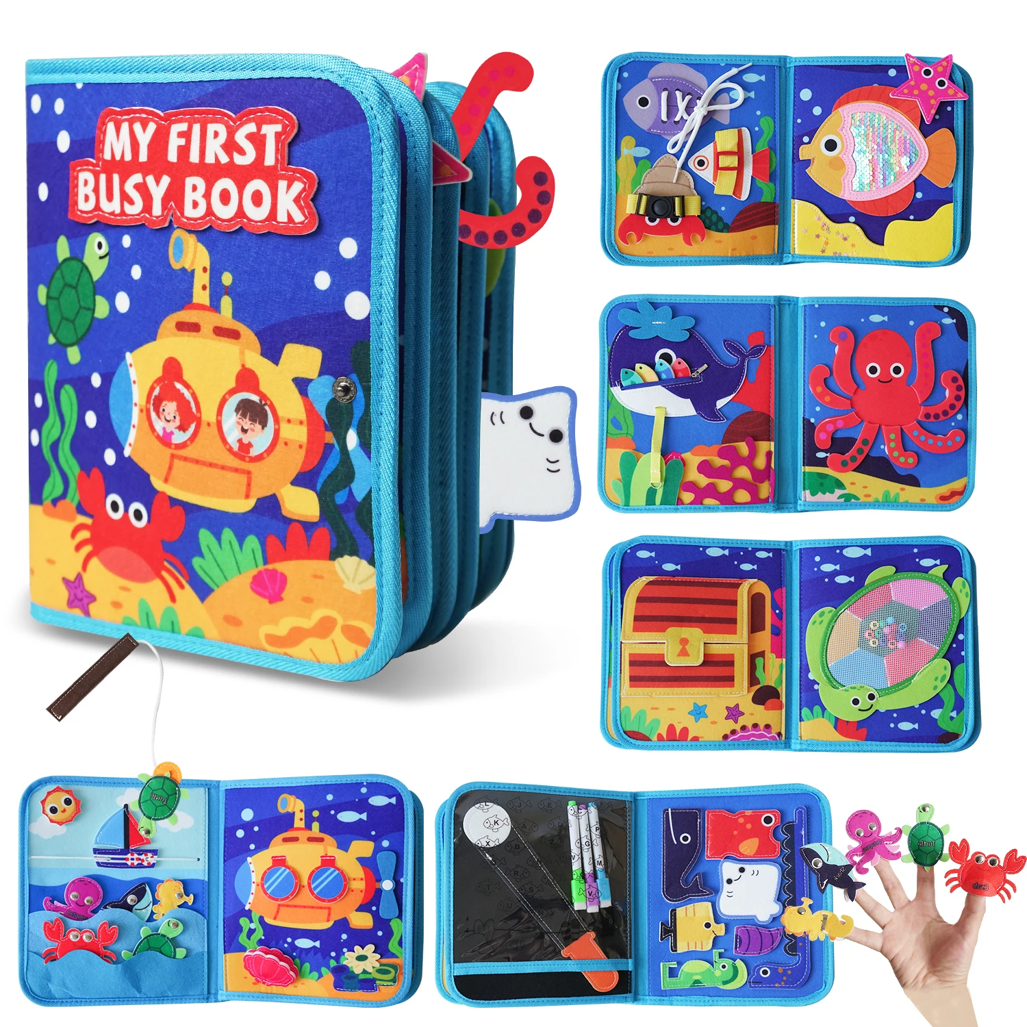 Busy Book Geeignet als Reisespielzeug für Kinder von 1-3 Jahren, Montessori-Aktivitätsbrett und Geburtstagsgeschenke für Jungen und Mädchen – Detail 7