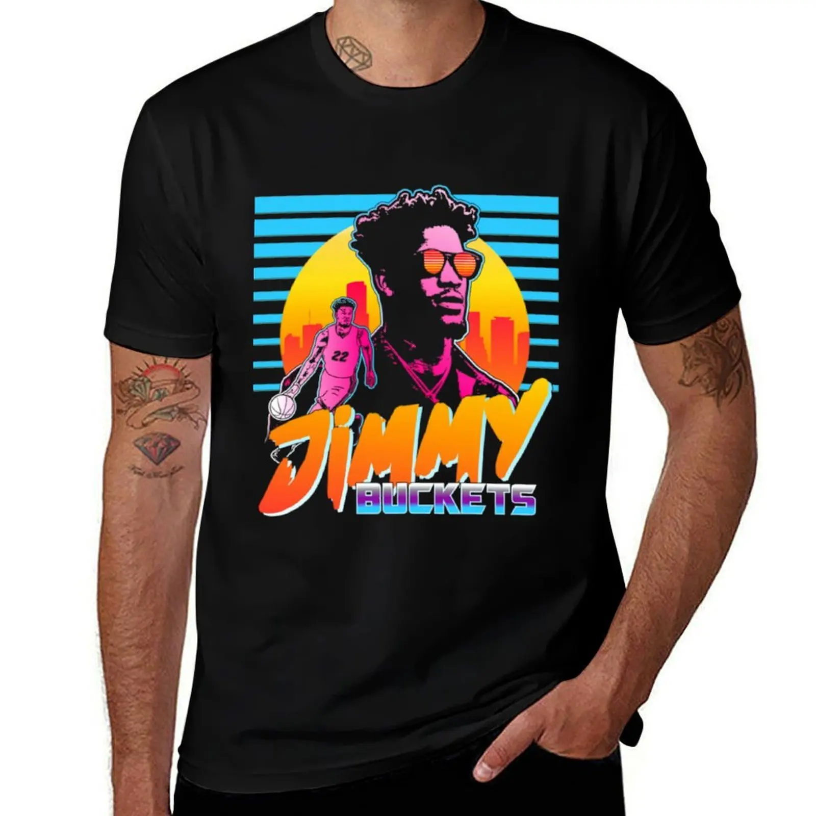 Jimmy Buckets Miami Outrun T-Shirt Christmas Casual Short Sleeve Top T-Shirt